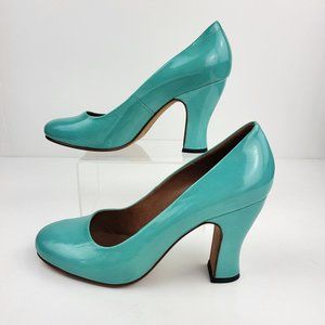 Fluevog | Mudugorje Miracles Turquoise Teal Heels Pumps size 9.5